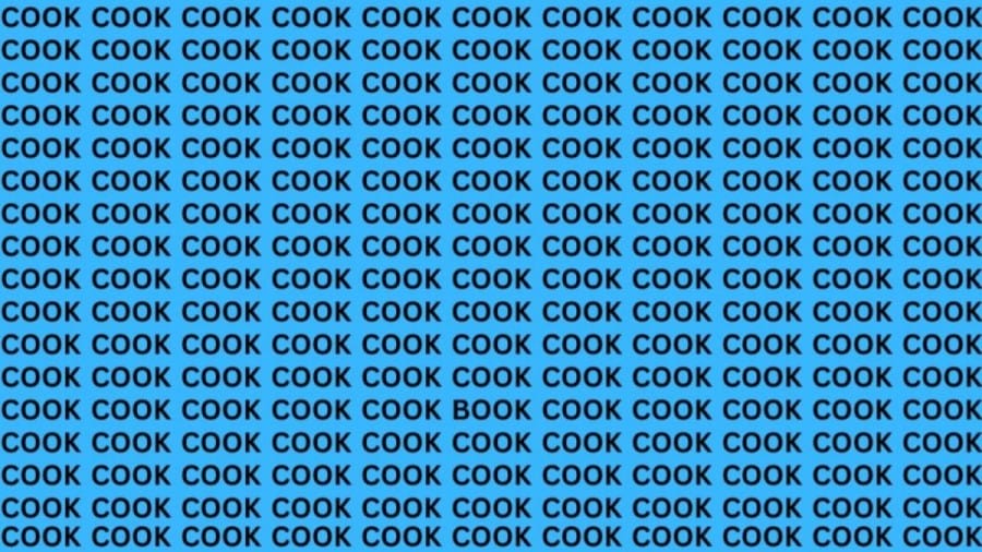 Brain Teaser: If You Have Sharp Eyes Find The Word Book Among Cook In 20 Secs