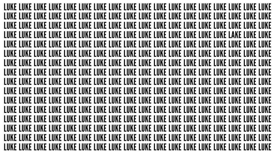Brain Teaser: If You Have Hawk Eyes Find The Word Lake From Luke In 18 Secs