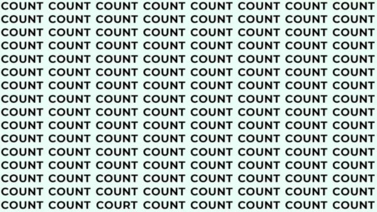 Optical Illusion: If You Have Sharp Eyes Find The Word Court Among Count In 18 Secs