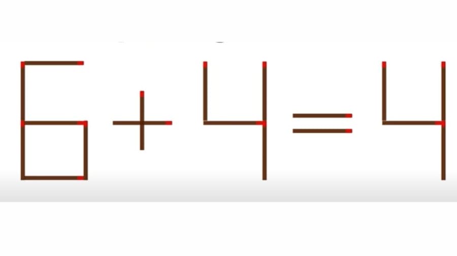 Brain Teaser: 6 + 4 = 4 Fix By Moving 1 Matchstick