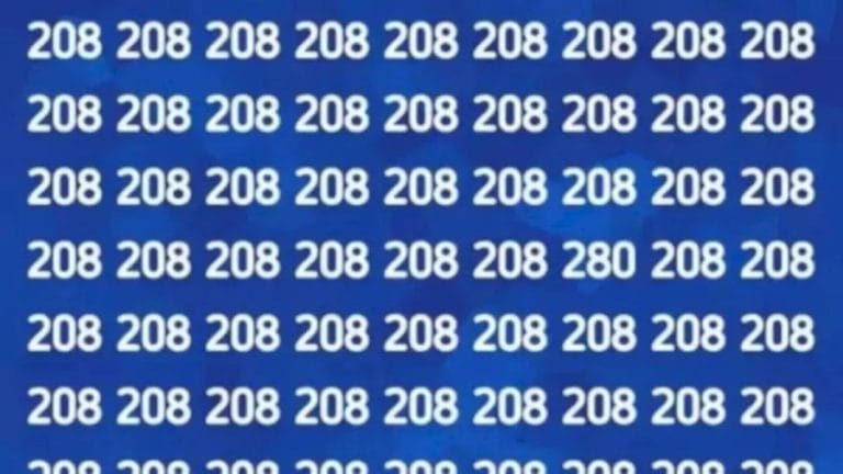 Brain Test: Can You Find The Number 280 among the 208 in 13 Seconds?