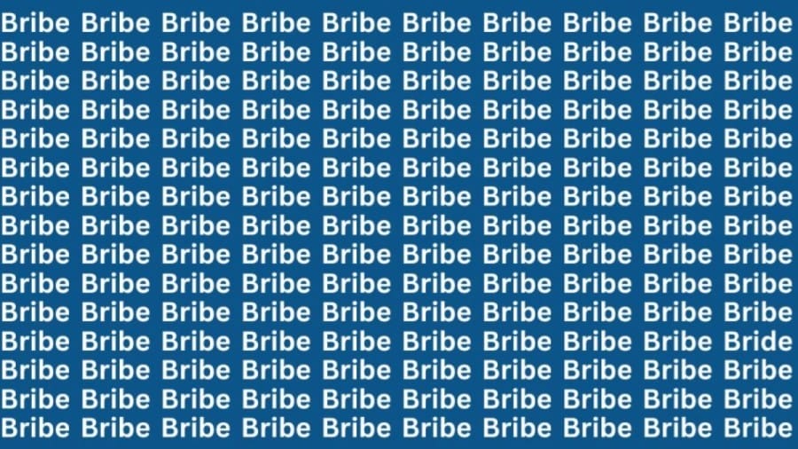 Brain Test: If You Have Eagle Eyes Find Bride Among Bribe In 20 Secs