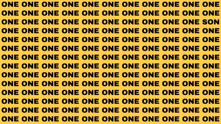 Brain Teaser: If You Have Eagle Eyes Find The Word Son In 15 Secs