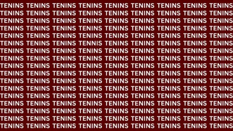 Brain Teaser: If You Have Sharp Eyes Find The Word Tennis In 20 Secs