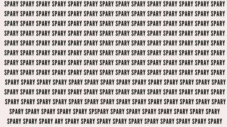 Brain Teaser: If You Have Hawk Eyes Find The Word Spray In 20 Secs