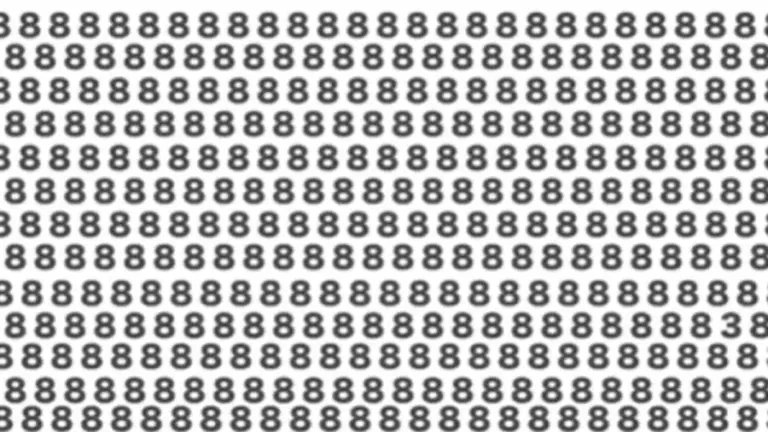 Can You Detect 3 Among These 8s Within 8 Secs? Explanation And Solution To The Optical Illusion