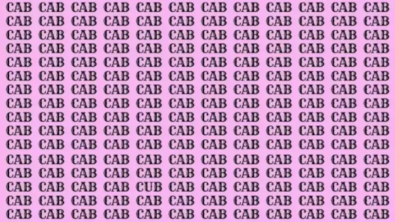 Optical Illusion: If You Have Eagle Eyes Find The Word Cub From Cab In 10 Secs