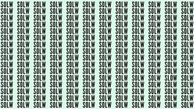 Optical Illusion: If You Have Sharp Eyes Find The Word Slow In 20 Secs