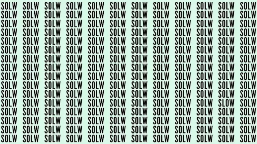 Optical Illusion: If You Have Sharp Eyes Find The Word Slow In 20 Secs