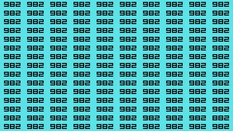 Thinking Test: If you have 50/50 Vision Find the Number 882 in 15 Secs