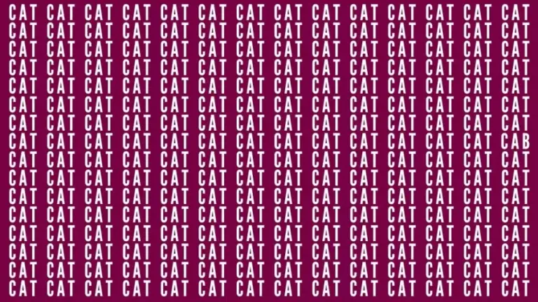 Brain Teaser: If You Have Eagle Eyes Find The Word Cab Among Cat In 24 Secs