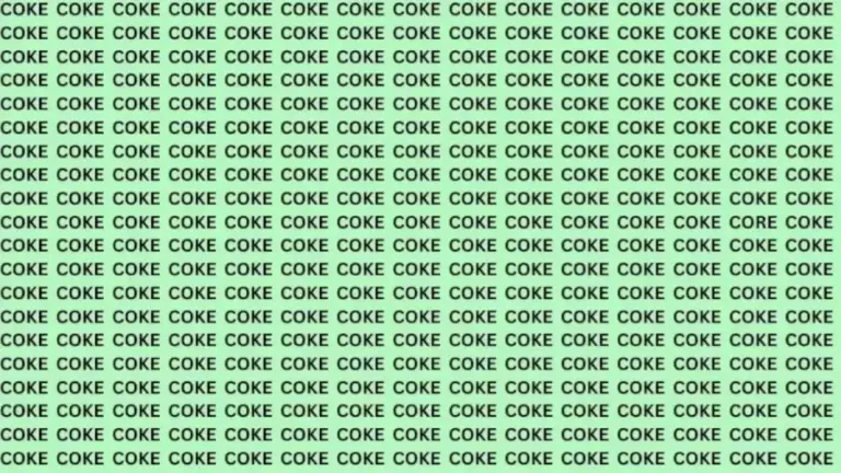 Brain Teaser: If You Have Eagle Eyes Find The Word Core Among Coke In 15 Secs