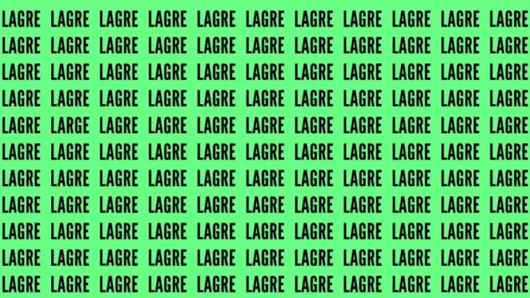 Brain Teaser: If You Have Eagle Eyes Find The Word Large In 15 Secs