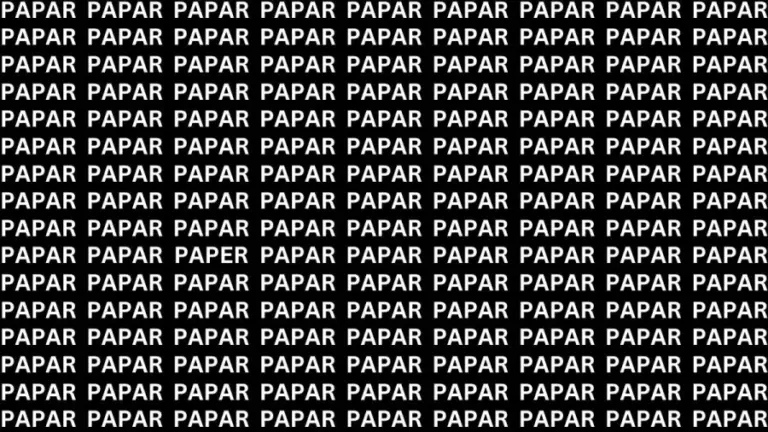 Brain Test: If You Have Hawk Eyes Find The Word Paper In 22 Secs