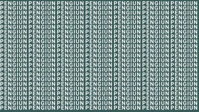 Brain Teaser: If You Have Sharp Eyes Find The Word Penguin Among Pengiun In 10 Secs