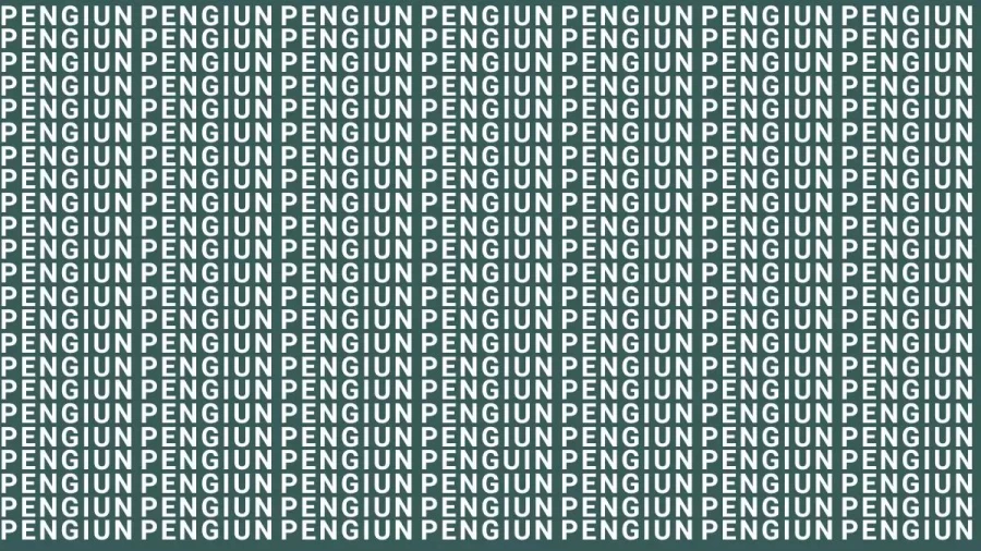 Brain Teaser: If You Have Sharp Eyes Find The Word Penguin Among Pengiun In 10 Secs