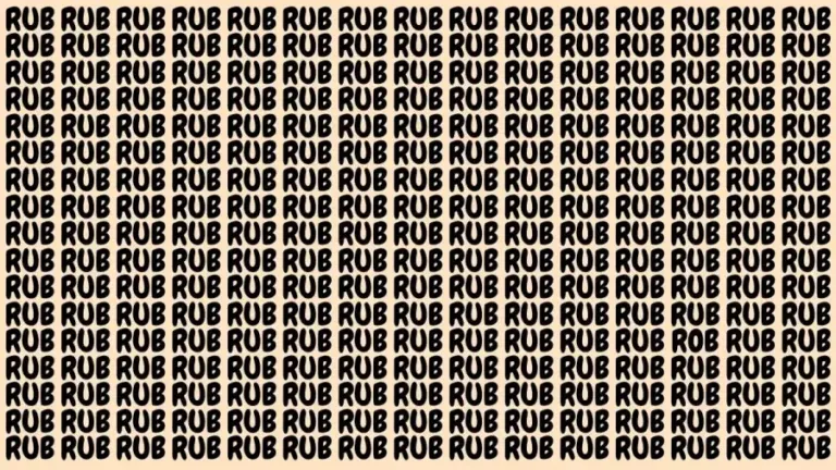 Brain Teaser: If You Have Hawk Eyes Find The Word Rob Among Rub In 15 Secs