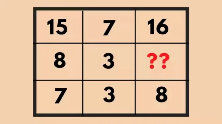 Brain Teaser: Can You Find the Missing Number in 20 Seconds? Math Puzzle