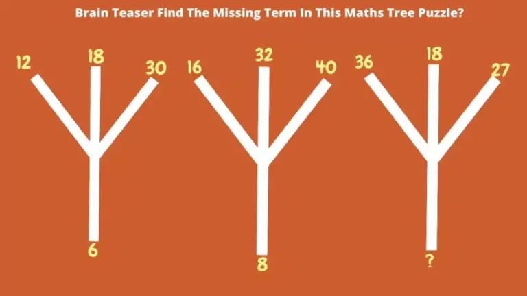 Brain Teaser Find The Missing Term In This Maths Tree Puzzle?