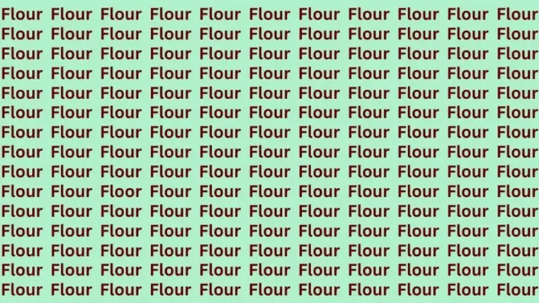 Brain Teaser - If You Have Eagle Eyes Find Floor Among Flour In 13 Secs