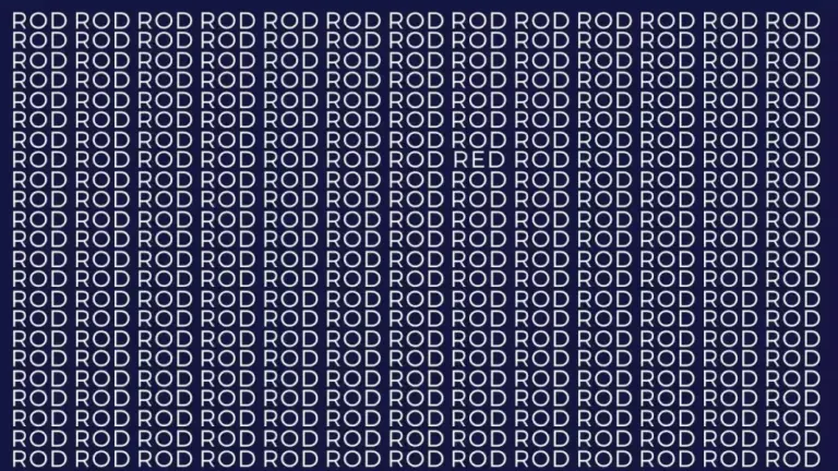 Brain Teaser: If You Have Eagle Eyes Find The Word Red Among Rod In 20 Secs