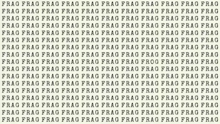 Brain Teaser: If You Have Sharp Eyes Find Word Frog in 20 Secs