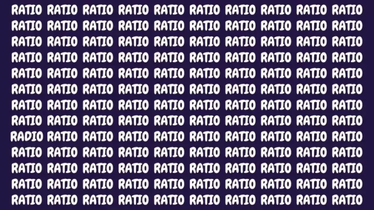 Brain Teaser: If You Have Sharp Vision Find Radio Among Ratio In 15 Secs