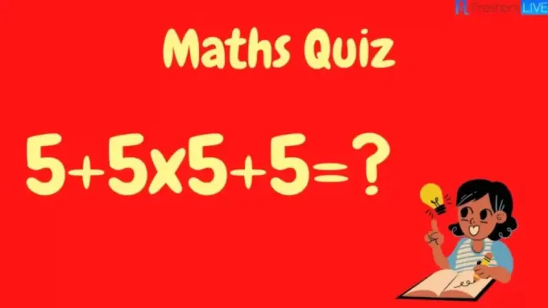 Brain Teaser Puzzle: Solve 5+5x5+5=? Maths Quiz