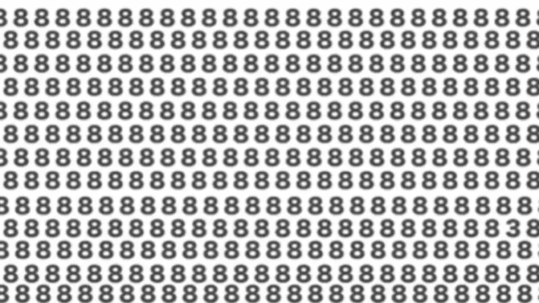 Can You Find 3 Among These 8s Within 10 Secs? Explanation And Solution To The Optical Illusion