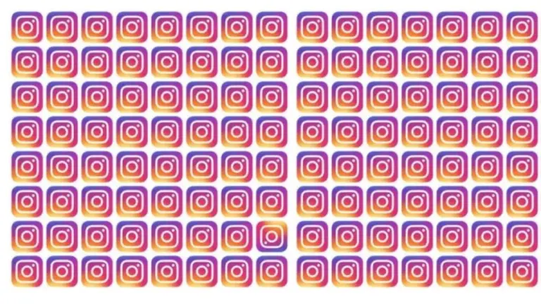 Everyone Loves Instagram, Right? Here Is An Instagram Optical Illusion For You. Can You Spot The Different Instagram Logo From The Others In This Image?