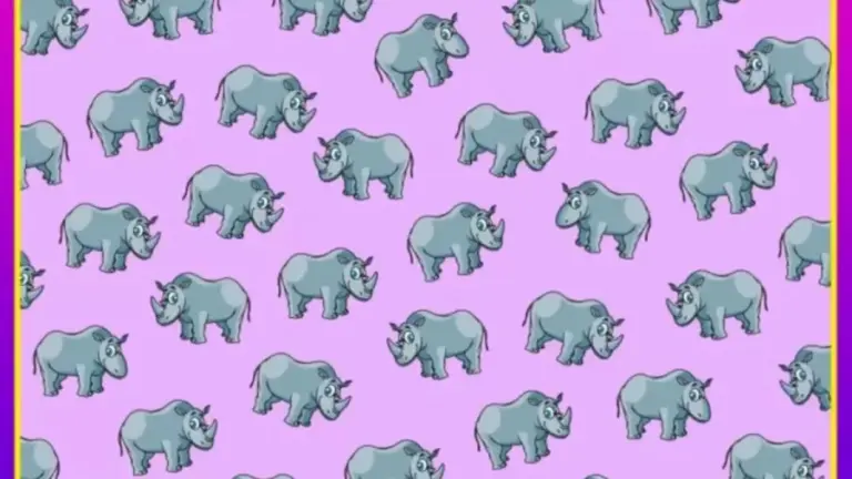 Optical Illusion Brain Test: In Less Than 19 Seconds, Spot The 4 Hornless Rhinos In This Image