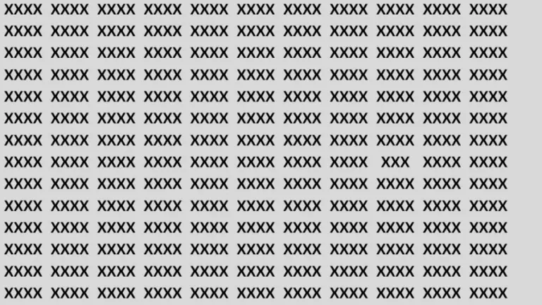 Optical Illusion: Can You Find XXX among XXXX in 20 Secs?