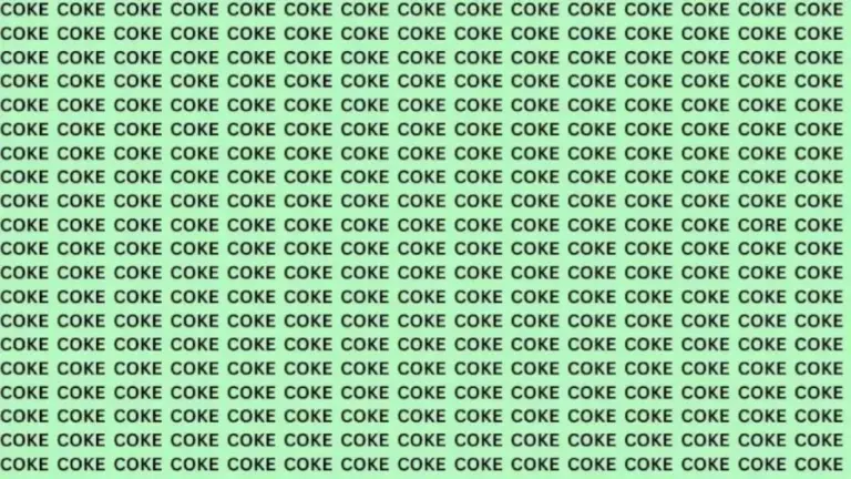 Optical Illusion Eye Test: If You Have Eagle Eyes Find The Word Core Among Coke In 15 Secs