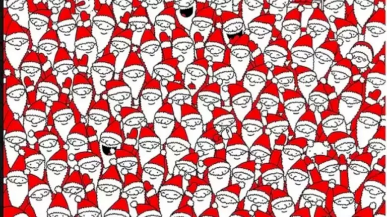 Optical Illusion Find And Seek: An Average Person Will Take 22 Seconds To Find The Bell Among These Santa Claus. What About You?