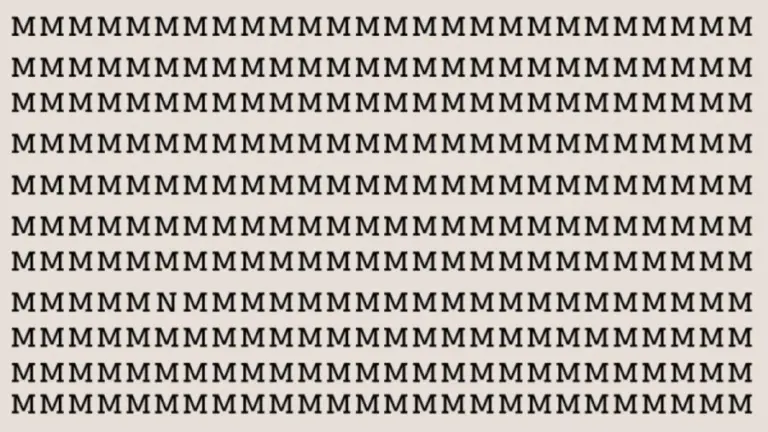 Optical Illusion Find And Seek: Your Challenge Is To Locate The N Among These Ms In Less Than 21 Seconds