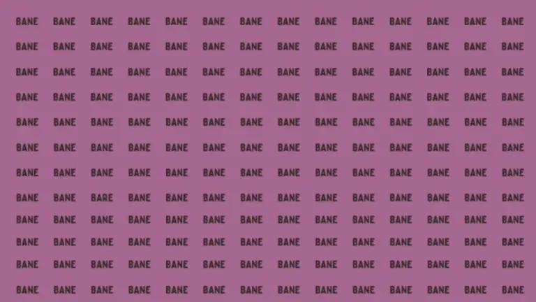 Optical Illusion To Test Your Brain: You Are A Genius If You Locate The BARE Among These BANE Within 21 Seconds