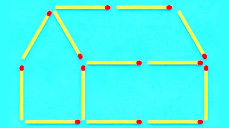 Tricky Brain Teaser: Move 3 Matches to Change the Direction the House Is Facing