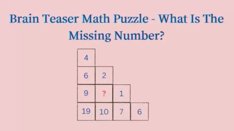 Viral Brain Teaser Math Puzzle - What Is The Missing Number?