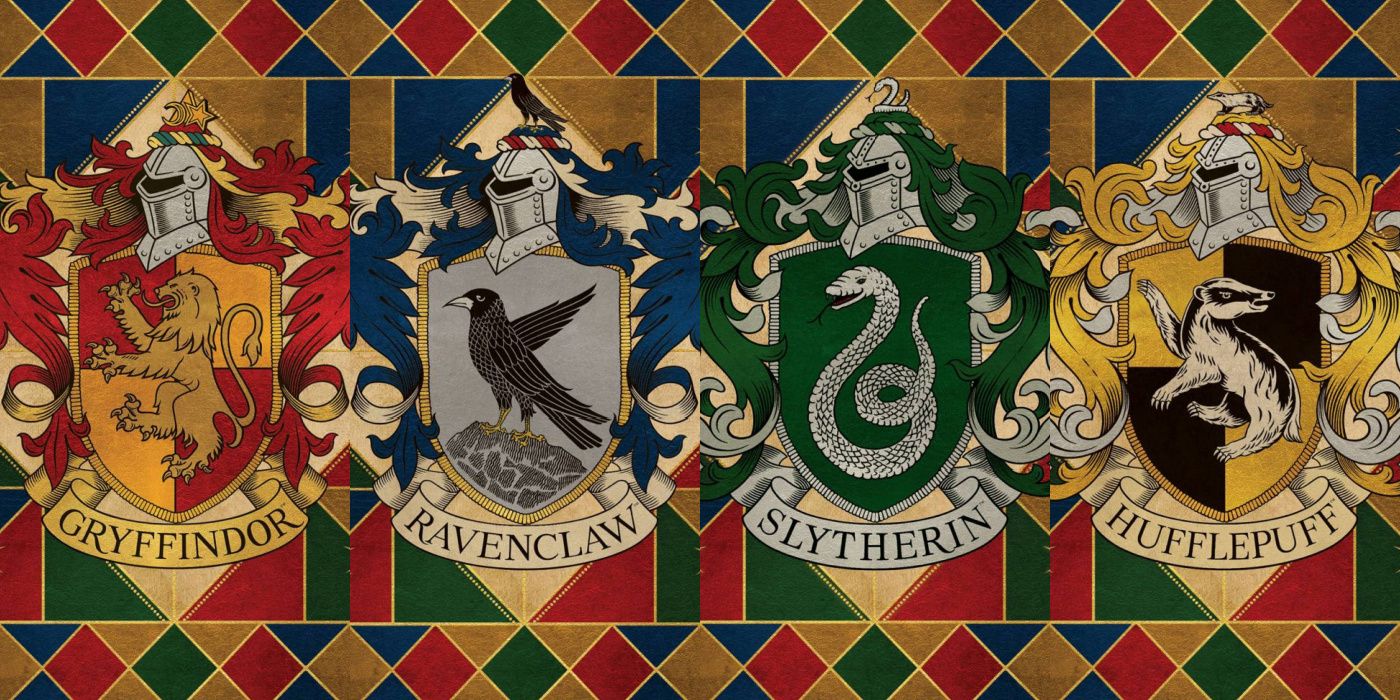 The four Hogwarts House Crests in the Harry Potter series